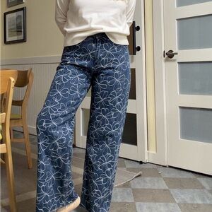 Bohme Wide leg pants with embroidery detail